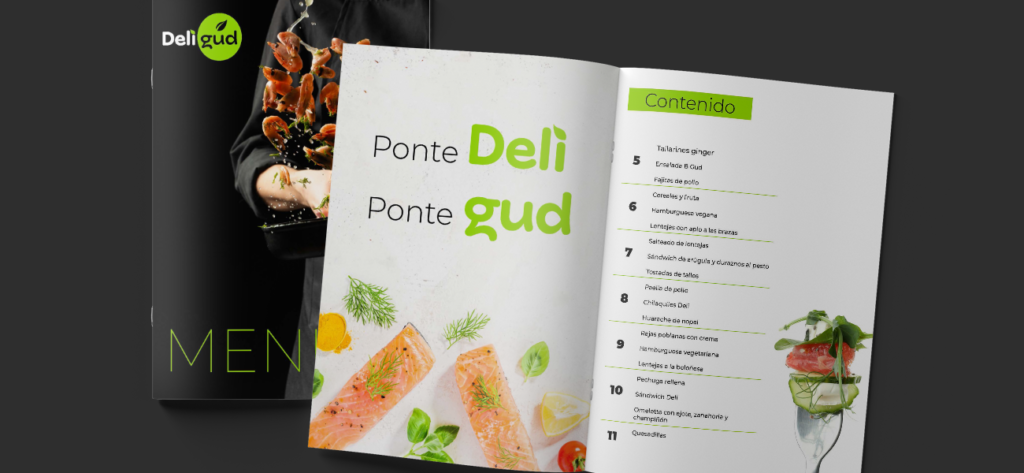 Menu con los platillos de deligud